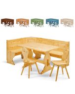 Priamo wooden corner seat 133 x 193 bench with container rustic country kitchen restaurant pizzerias community bar