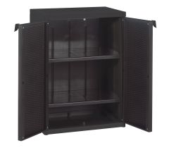 Rattan Style Low Multipurpose Cabinet System in resin for outdoor / terrace